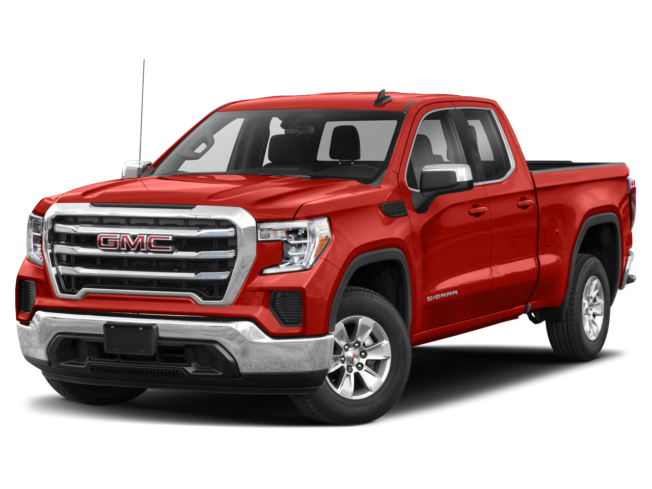 2020 GMC Sierra 1500 SLE in Cardinal Red — front three-quarter view