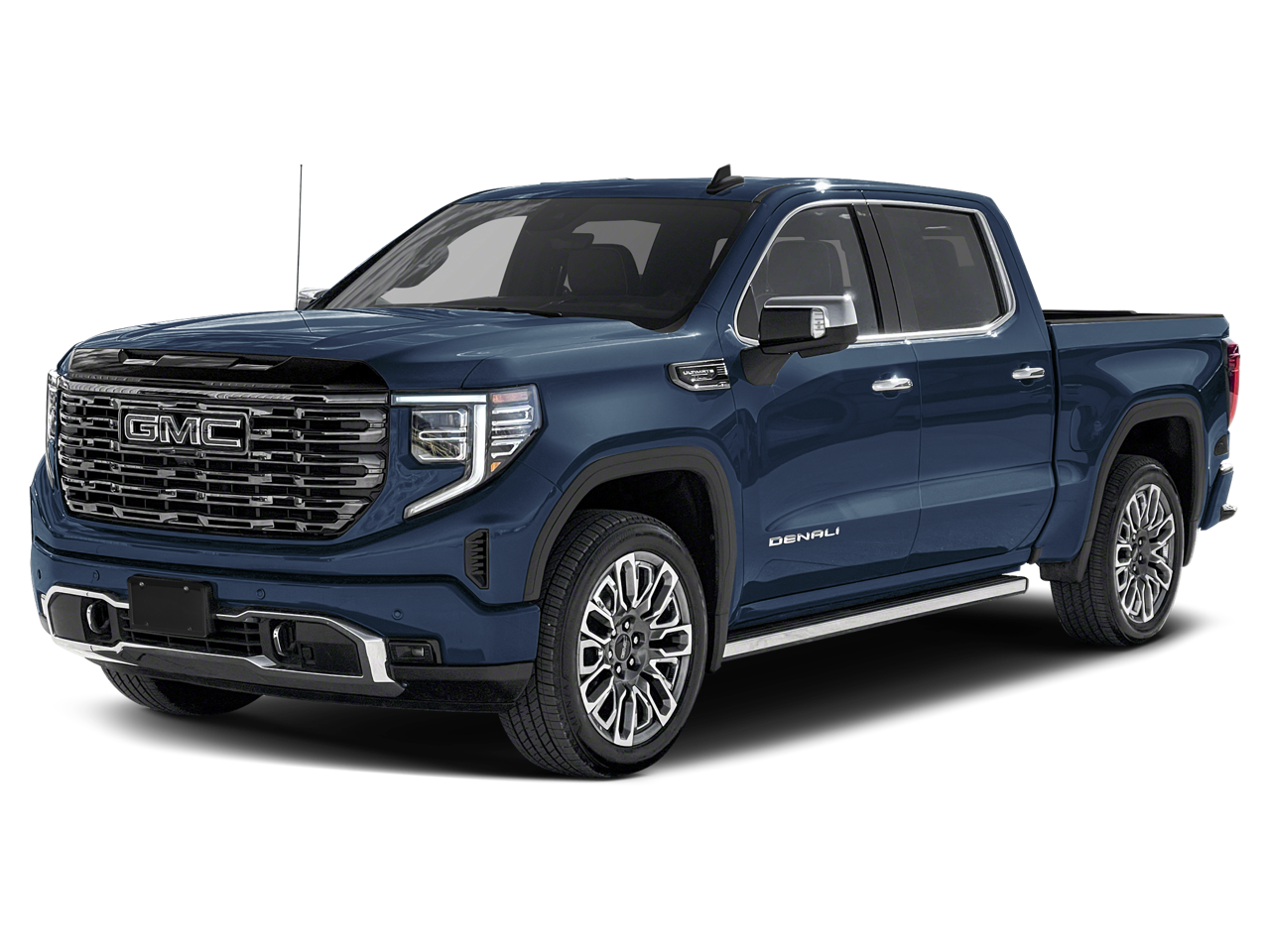 2026 GMC Sierra 1500 Denali Ultimate in Onyx Black — front three-quarter view