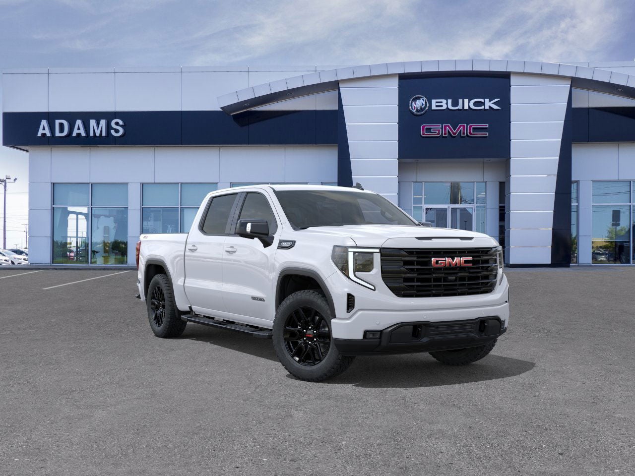 2026 GMC Sierra 1500 Elevation in Summit White — front three-quarter view