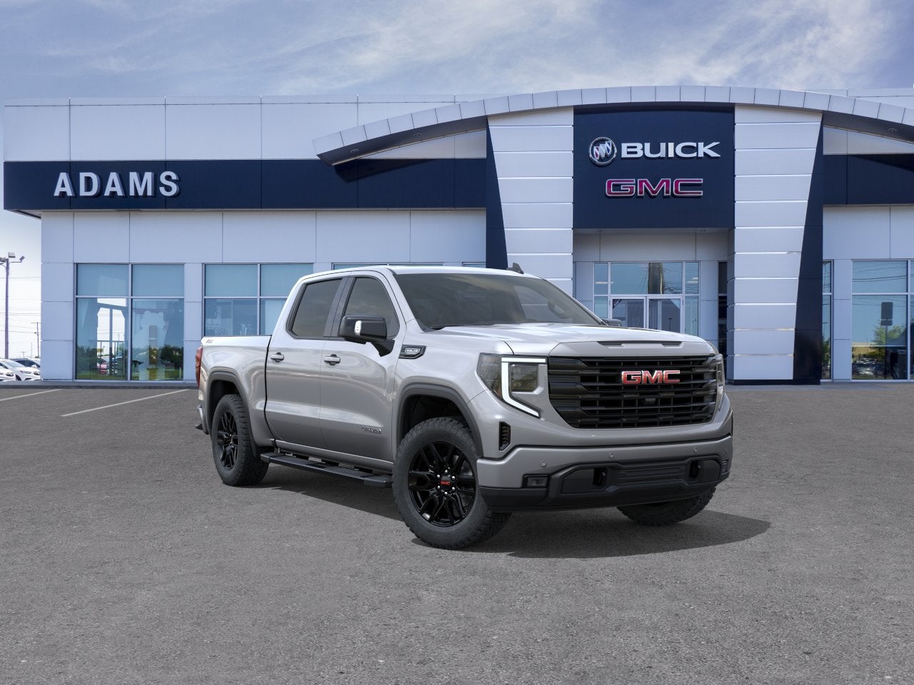 2026 GMC Sierra 1500 Elevation in Sterling Metallic — front three-quarter view