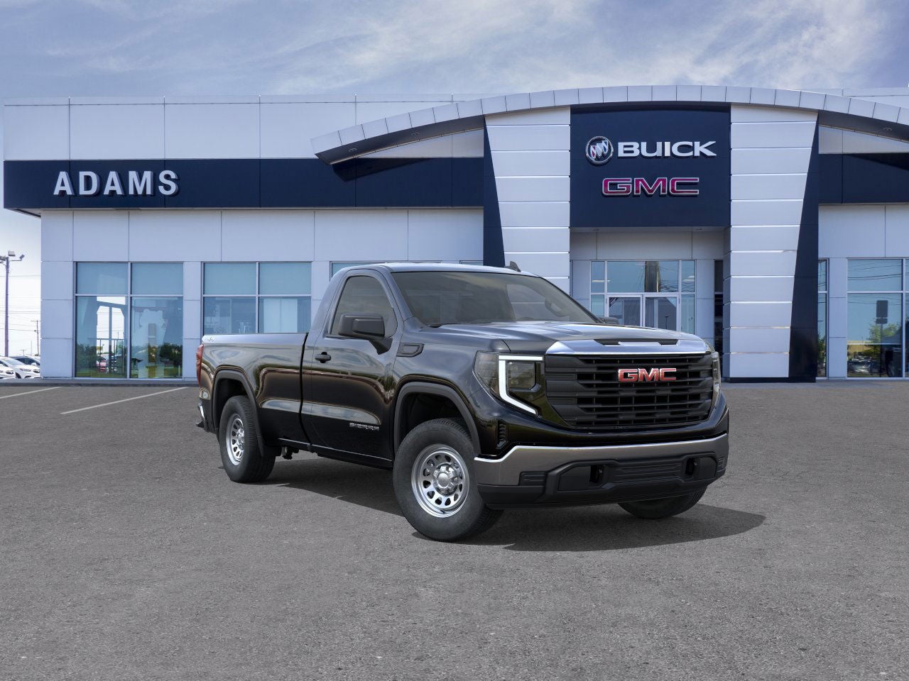 2026 GMC Sierra 1500 Pro in Onyx Black — front three-quarter view
