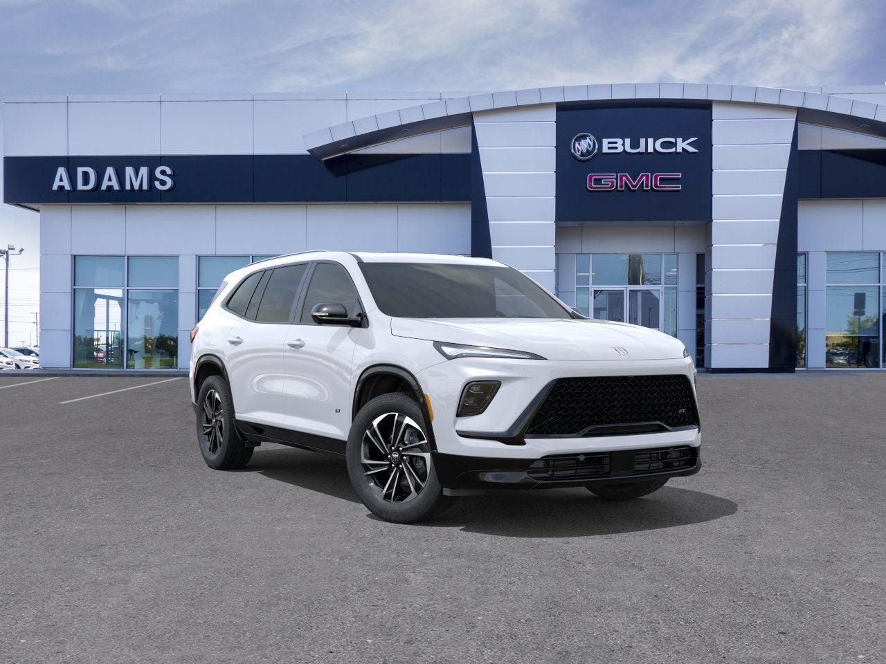 2026 Buick Enclave Sport Touring in Summit White — front three-quarter view