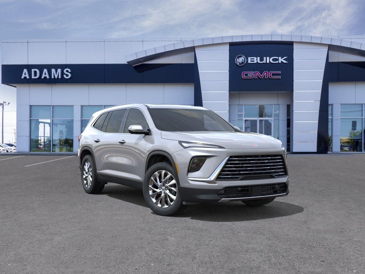 2026 Buick Enclave Preferred in Moonstone Gray Metallic — front three-quarter view