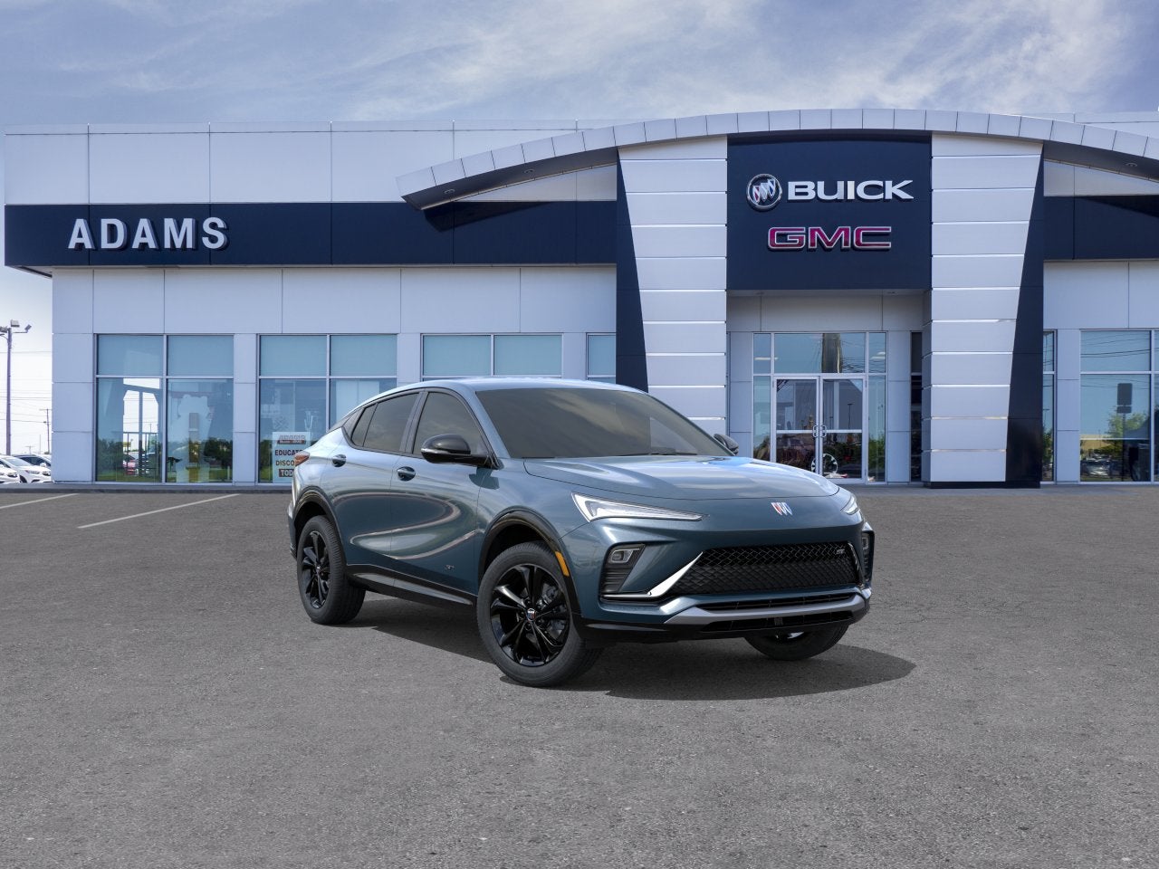 2026 Buick Envista Sport Touring in Ocean Blue Metallic — front three-quarter view