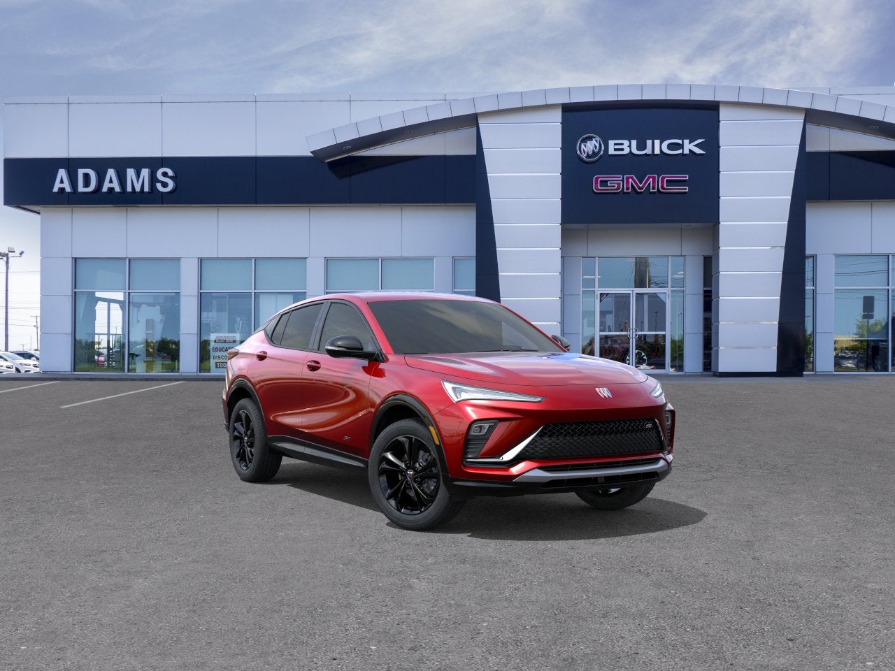 2026 Buick Envista Sport Touring in Brilliant Red — front three-quarter view