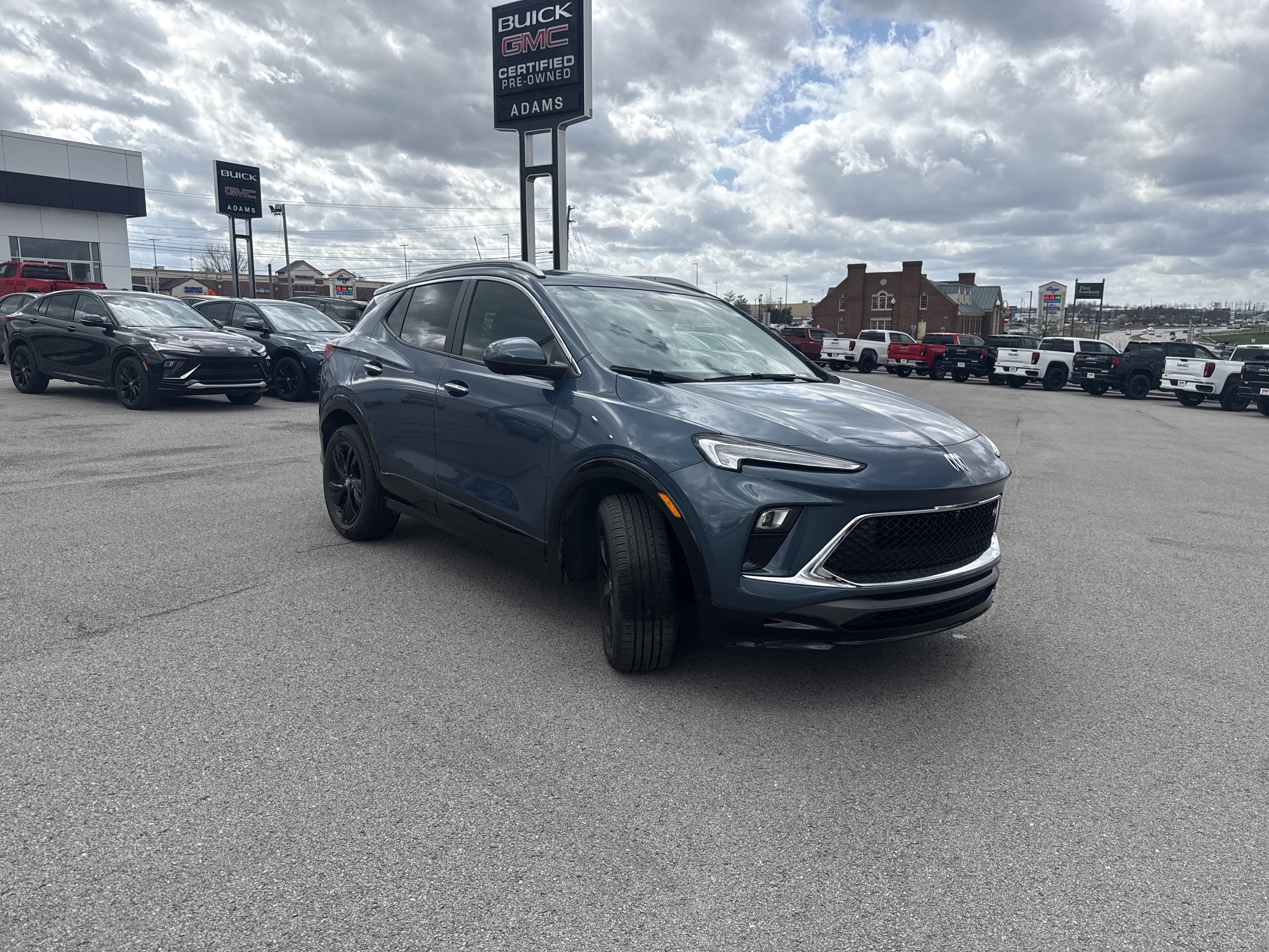 2024 Buick Encore GX Sport Touring in Ocean Blue Metallic — front three-quarter view